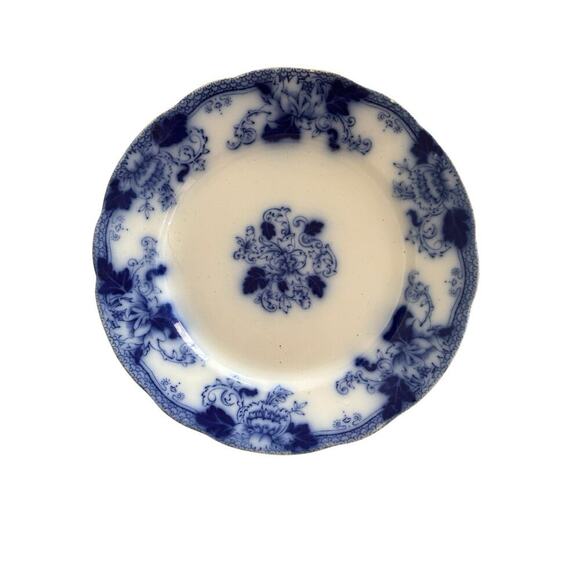 Vintage Flow Blue John Maddock & Sons- England Royal Fine Roseville Plate 9 7/8” - Picture 1 of 13